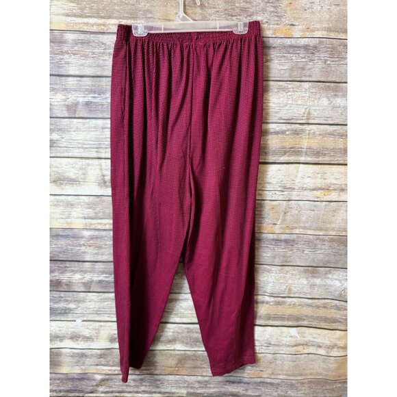 Vintage Royal Womens Pants 18W‎ Red Black Houndstooth Elastic Waist - Picture 3 of 3